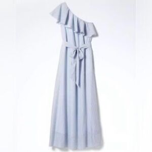 Banana Republic NWT One-Shoulder Light Blue Maxi Dress